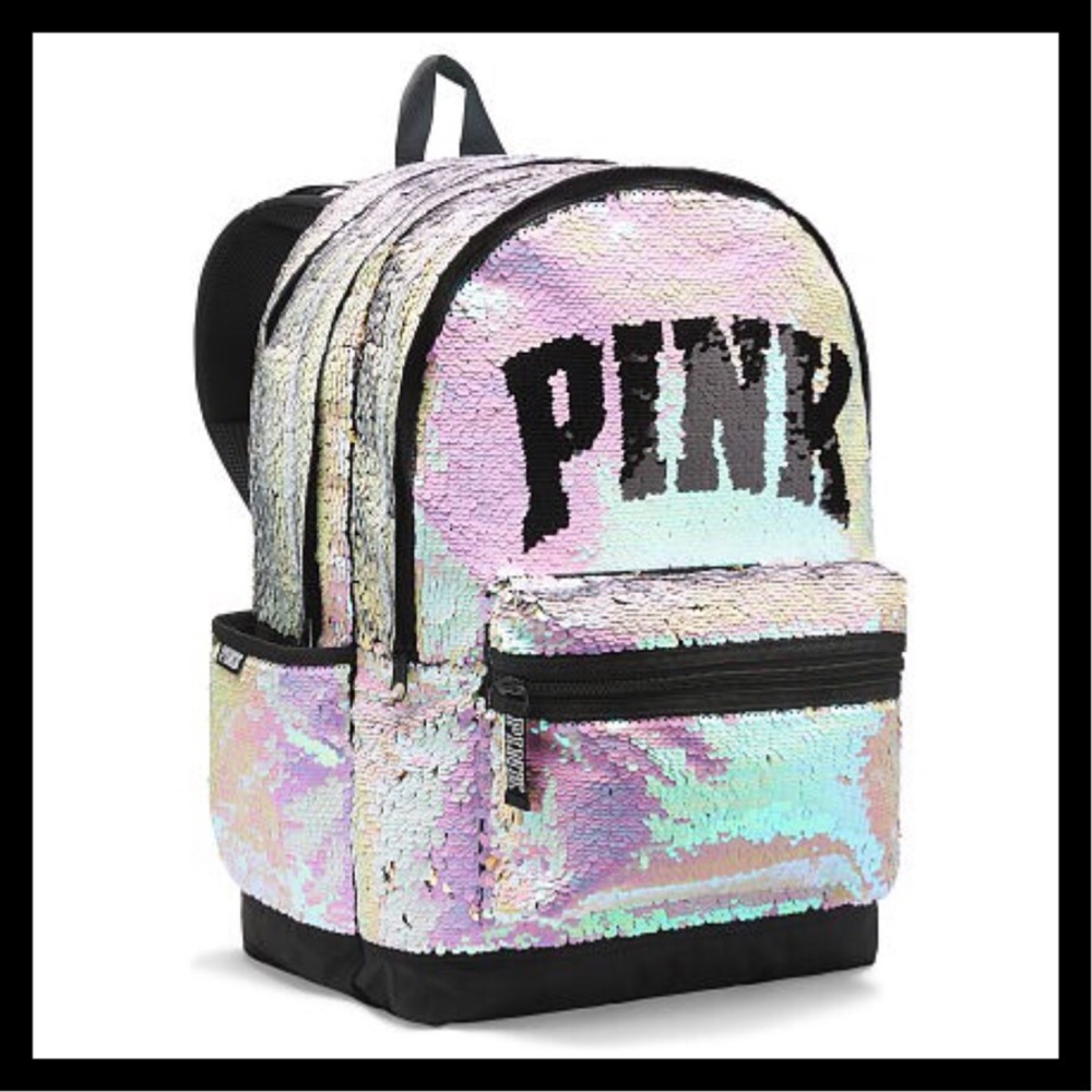 NIP PINK Victoria’s Secret Sequin Bling Backpack - Picture 2 of 6